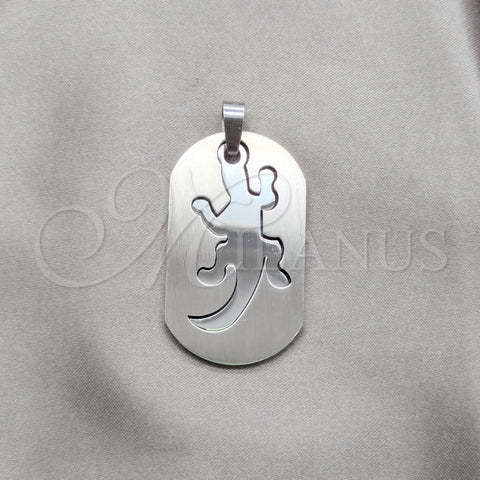 Stainless Steel Fancy Pendant, Lizard Design, Polished, Steel Finish, 05.63.1175