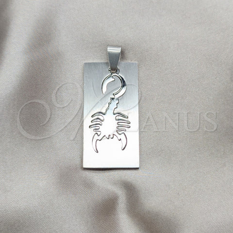 Stainless Steel Fancy Pendant, Scorpion Design, Polished, Steel Finish, 05.63.1177