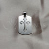 Stainless Steel Fancy Pendant, Cross Design, Polished, Steel Finish, 05.63.1179