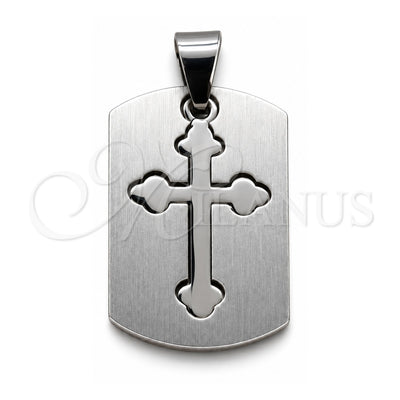 Stainless Steel Religious Pendant, Cross Design, Polished, Steel Finish, 05.63.1179