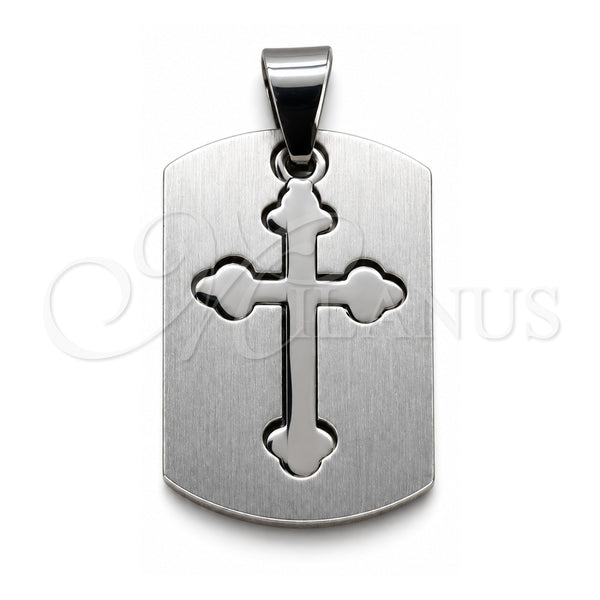 Stainless Steel Religious Pendant, Cross Design, Polished, Steel Finish, 05.63.1179