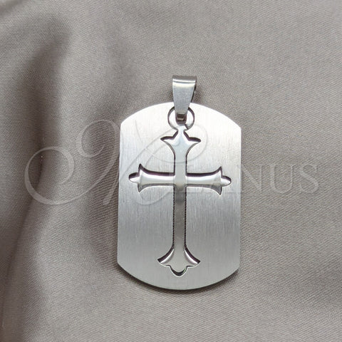 Stainless Steel Fancy Pendant, Cross Design, Polished, Steel Finish, 05.63.1180