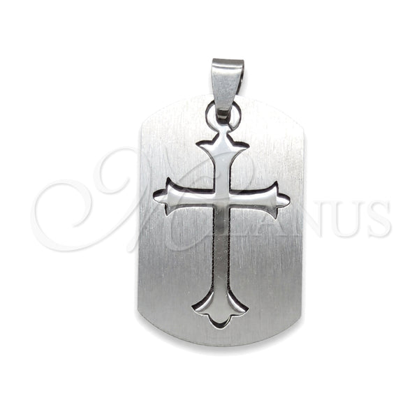 Stainless Steel Religious Pendant, Cross Design, Polished, Steel Finish, 05.63.1180