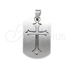 Stainless Steel Religious Pendant, Cross Design, Polished, Steel Finish, 05.63.1180