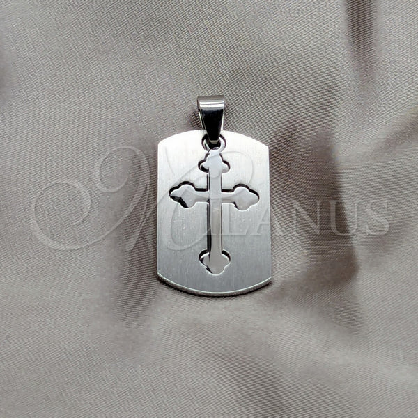 Stainless Steel Fancy Pendant, Cross Design, Polished, Steel Finish, 05.63.1181