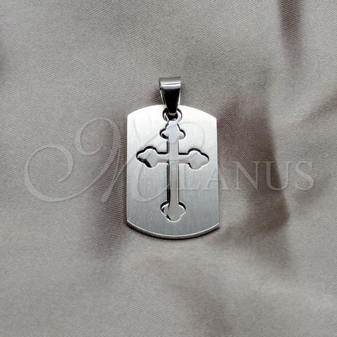 Stainless Steel Fancy Pendant, Cross Design, Polished, Steel Finish, 05.63.1181