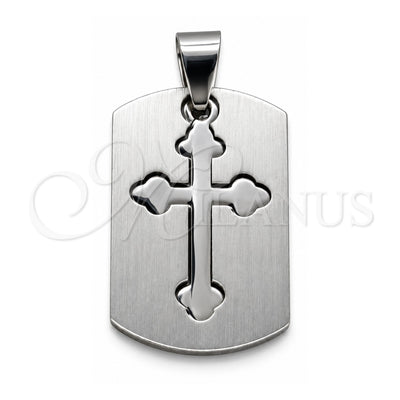 Stainless Steel Religious Pendant, Cross Design, Polished, Steel Finish, 05.63.1181