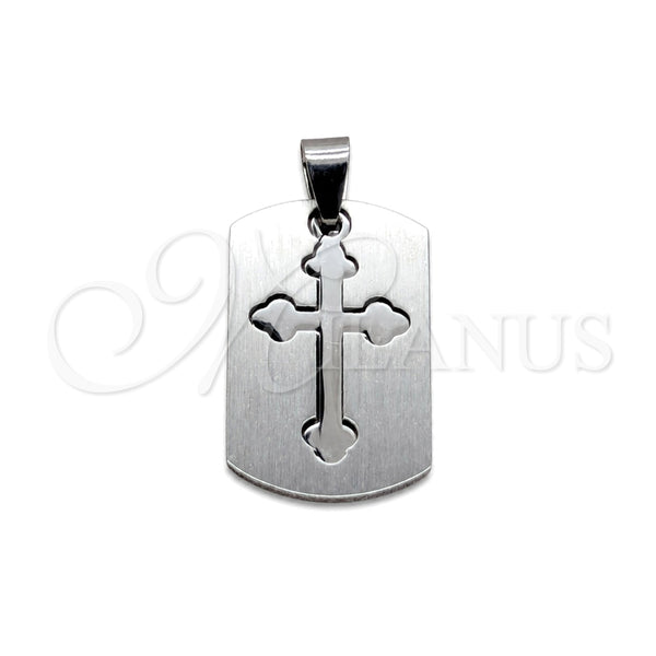 Stainless Steel Religious Pendant, Cross Design, Polished, Steel Finish, 05.63.1181