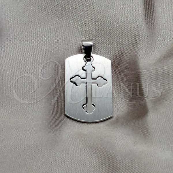 Stainless Steel Religious Pendant, Cross Design, Polished, Steel Finish, 05.63.1181