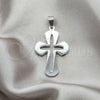 Stainless Steel Religious Pendant, Cross Design, Polished, Steel Finish, 05.63.1182