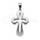 Dije Religioso 05.63.1182 Acero Inoxidable, Diseño de Cruz, Pulido, Tono Plateado