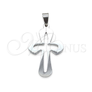 Stainless Steel Religious Pendant, Cross Design, Polished, Steel Finish, 05.63.1182