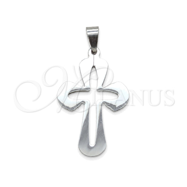 Stainless Steel Religious Pendant, Cross Design, Polished, Steel Finish, 05.63.1182