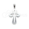 Stainless Steel Religious Pendant, Cross Design, Polished, Steel Finish, 05.63.1182