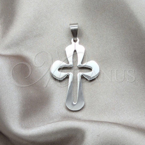 Stainless Steel Religious Pendant, Cross Design, Polished, Steel Finish, 05.63.1182