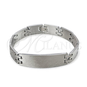 Stainless Steel Solid Bracelet, Polished, Steel Finish, 03.63.22911.08 (12 MM Thickness, 8 Inches Length)