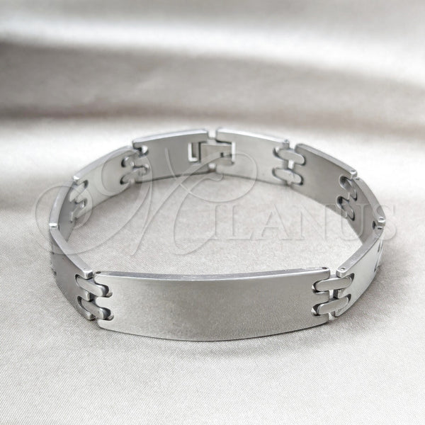 Stainless Steel Solid Bracelet, Polished, Steel Finish, 03.63.22911.08 (12 MM Thickness, 8 Inches Length)