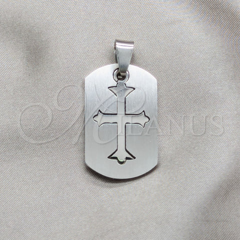 Stainless Steel Fancy Pendant, Cross Design, Polished, Steel Finish, 05.63.1183