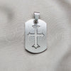 Stainless Steel Religious Pendant, Cross Design, Polished, Steel Finish, 05.63.1183