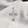 Stainless Steel Fancy Pendant, Cross Design, Polished, Steel Finish, 05.63.1184