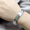 Stainless Steel Solid Bracelet, Polished, Steel Finish, 03.63.22912.08 (12 MM Thickness, 8 Inches Length)