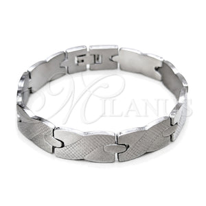 Stainless Steel Solid Bracelet, Polished, Steel Finish, 03.63.22912.08 (12 MM Thickness, 8 Inches Length)