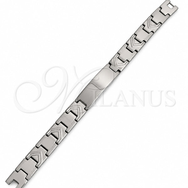 Stainless Steel Solid Bracelet, Polished, Steel Finish, 03.63.22913.08 (13 MM Thickness, 8 Inches Length)
