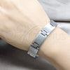 Stainless Steel Solid Bracelet, Polished, Steel Finish, 03.63.22915.08 (13 MM Thickness, 8 Inches Length)
