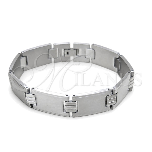 Stainless Steel Solid Bracelet, Polished, Steel Finish, 03.63.22915.08 (13 MM Thickness, 8 Inches Length)