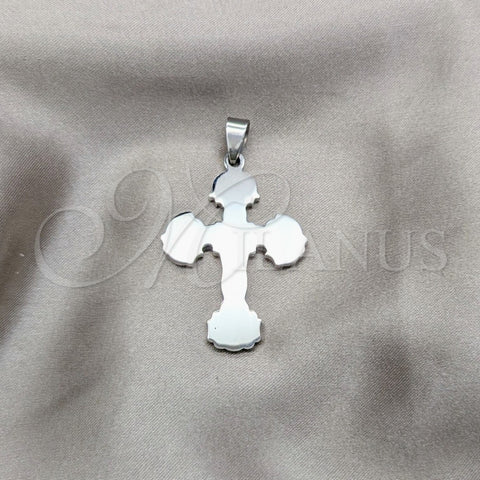 Stainless Steel Fancy Pendant, Cross Design, Polished, Steel Finish, 05.63.1187