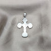 Stainless Steel Fancy Pendant, Cross Design, Polished, Steel Finish, 05.63.1187