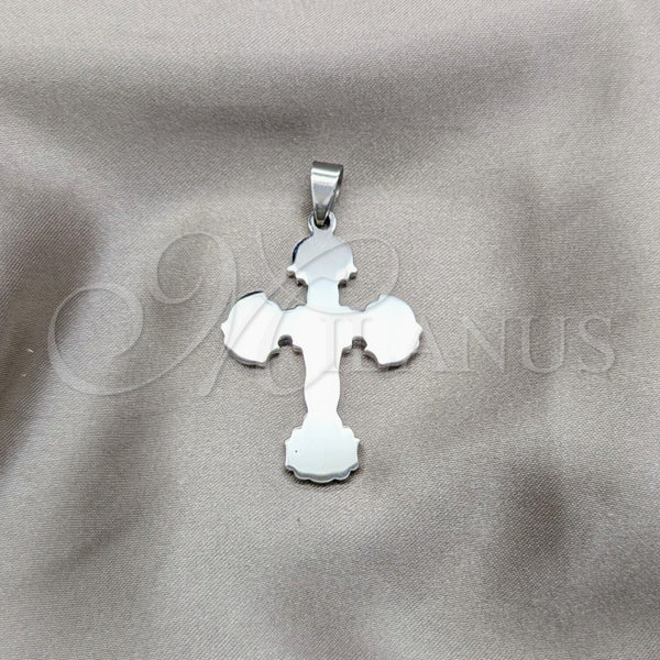 Stainless Steel Religious Pendant, Cross Design, Polished, Steel Finish, 05.63.1187