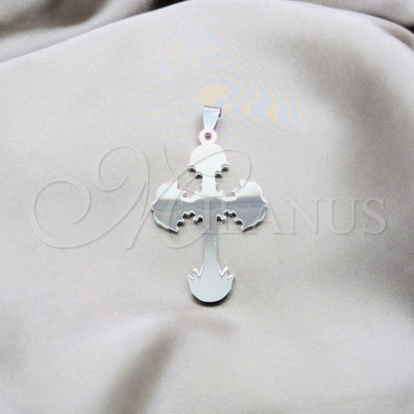 Stainless Steel Fancy Pendant, Cross Design, Polished, Steel Finish, 05.63.1188