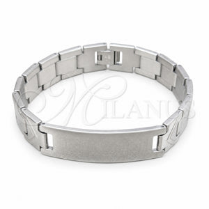 Stainless Steel Solid Bracelet, Polished, Steel Finish, 03.63.22925.08 (13 MM Thickness, 8 Inches Length)