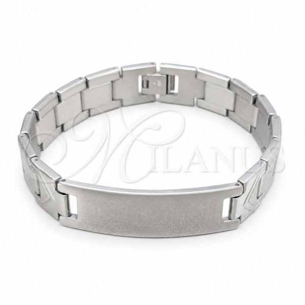 Stainless Steel Solid Bracelet, Polished, Steel Finish, 03.63.22925.08 (13 MM Thickness, 8 Inches Length)