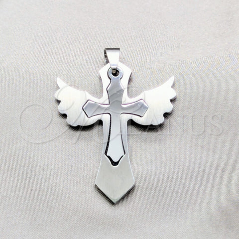 Stainless Steel Religious Pendant, Cross Design, Polished, Steel Finish, 05.63.1190