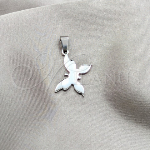 Stainless Steel Fancy Pendant, Butterfly Design, Polished, Steel Finish, 05.63.1194