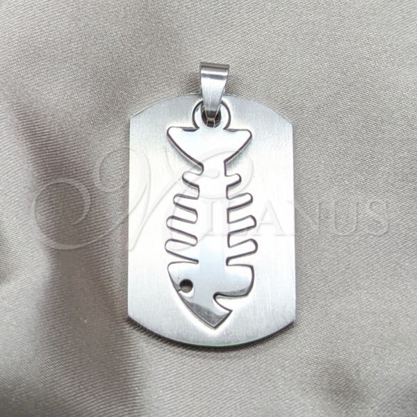 Stainless Steel Fancy Pendant, Fish Design, Polished, Steel Finish, 05.63.1197