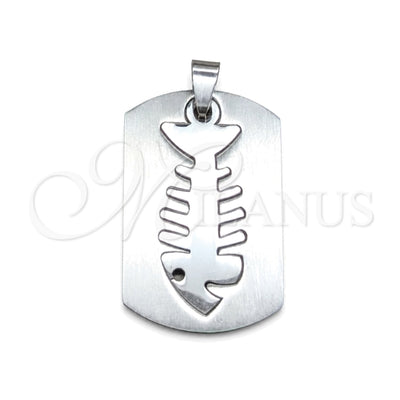 Stainless Steel Fancy Pendant, Fish Design, Polished, Steel Finish, 05.63.1197 for wholesale, main product view