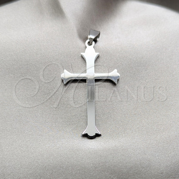 Stainless Steel Religious Pendant, Cross Design, Polished, Steel Finish, 05.63.1200