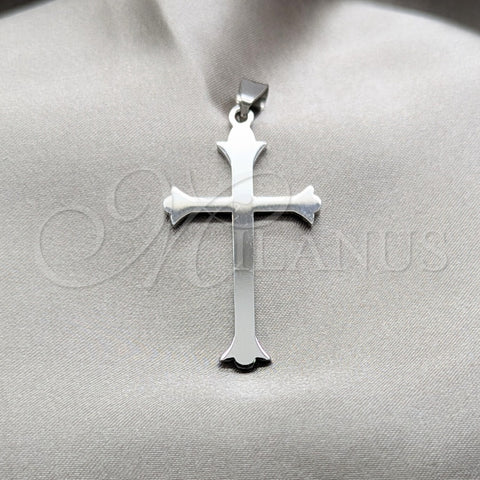 Stainless Steel Religious Pendant, Cross Design, Polished, Steel Finish, 05.63.1200
