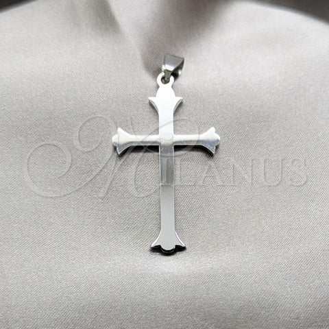Stainless Steel Religious Pendant, Cross Design, Polished, Steel Finish, 05.63.1200