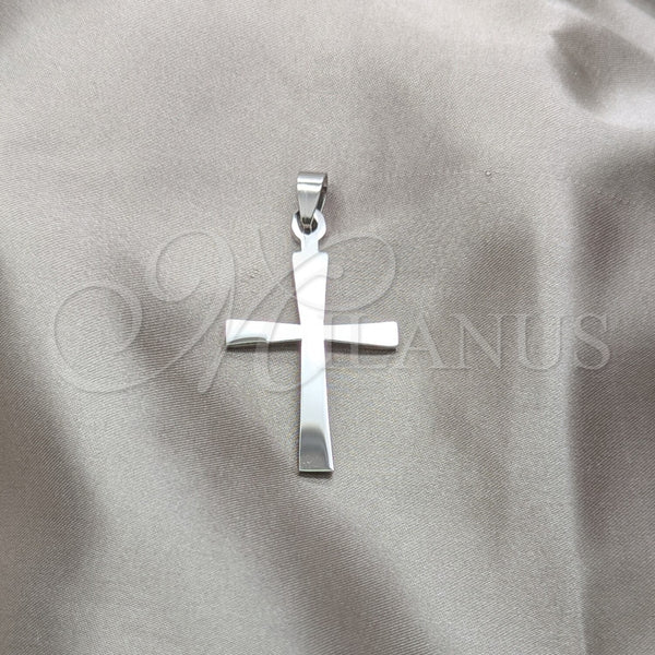 Stainless Steel Religious Pendant, Cross Design, Polished, Steel Finish, 05.63.1205