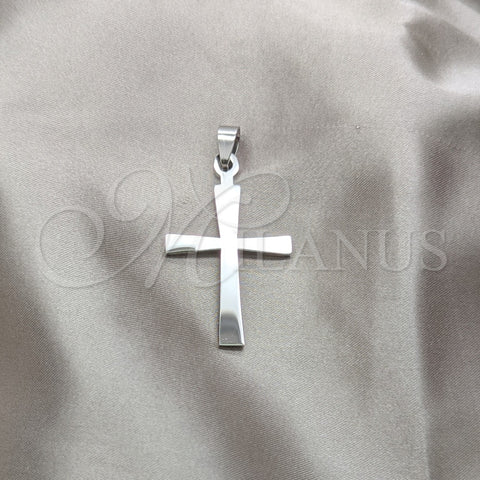 Stainless Steel Religious Pendant, Cross Design, Polished, Steel Finish, 05.63.1205
