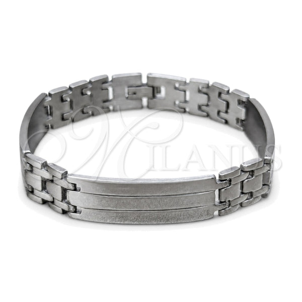 Stainless Steel Solid Bracelet, Polished, Steel Finish, 03.63.22935.08 (11 MM Thickness, 8 Inches Length)