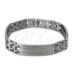 Stainless Steel Solid Bracelet, Polished, Steel Finish, 03.63.22935.08 (11 MM Thickness, 8 Inches Length)