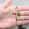 Stainless Steel Religious Pendant, Cross Design, with White Cubic Zirconia, Polished, Steel Finish, 05.63.1210