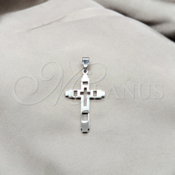 Stainless Steel Religious Pendant, Cross Design, Polished, Steel Finish, 05.63.1215