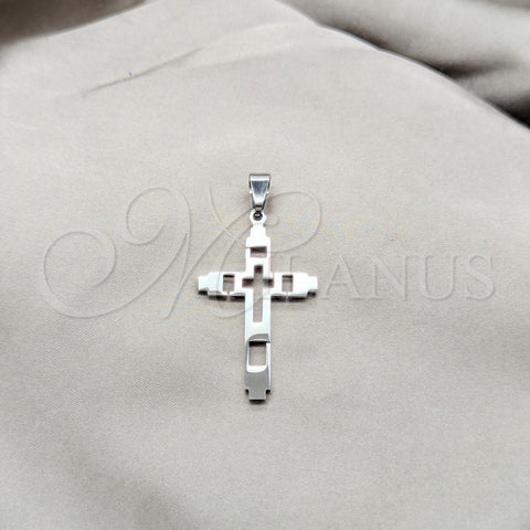 Stainless Steel Religious Pendant, Cross Design, Polished, Steel Finish, 05.63.1215
