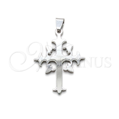 Stainless Steel Religious Pendant, Cross Design, Polished, Steel Finish, 05.63.1216 for wholesale, main product view